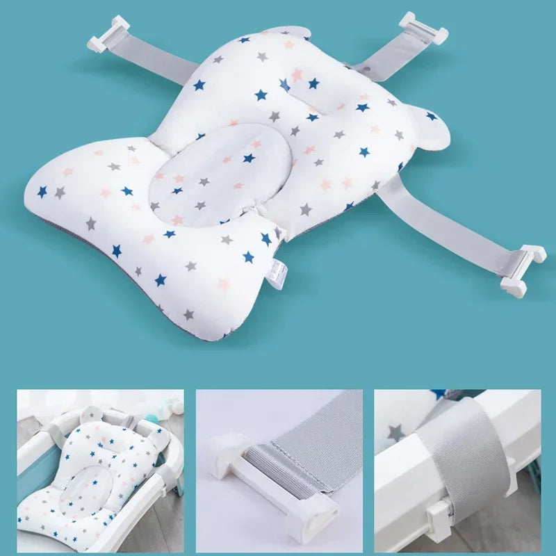 "ACCESSOIRE" Coussin de baignoire Portable pour bébé, réglable, coussin de douche, Support pour nouveau-né, tapis de siège pliable, siège de bain pour bébé, coussin d'eau flottant