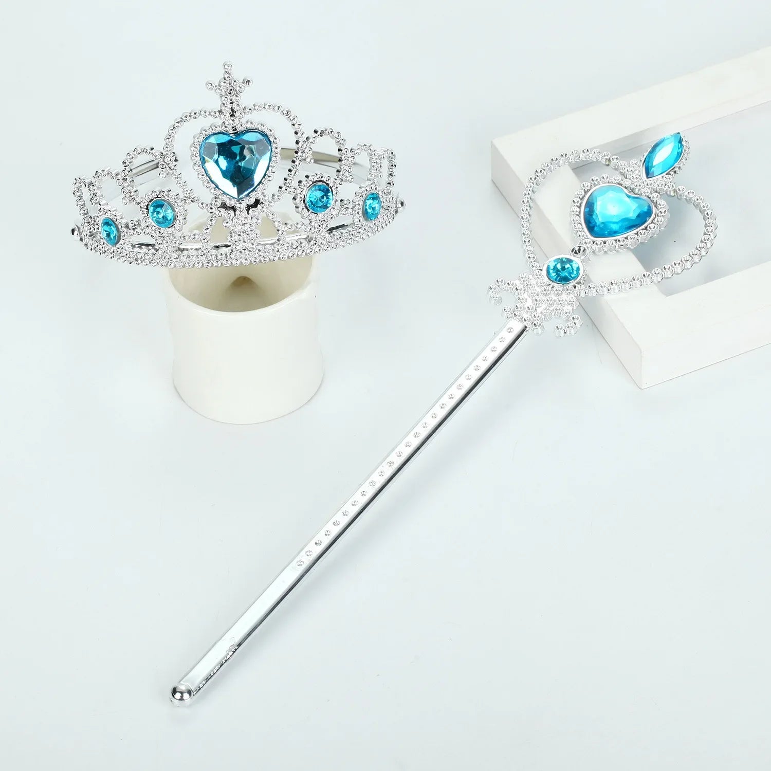 Princess Snowflake Diamond Stick Crown Set Magic Stick Queen Romance Princess Elsa Fairy Stick Children's Performance Props