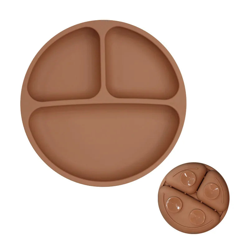 Silicone Tableware Children's Dinner Plate Divided Dinner Plate Auxiliary Training Tableware Set Snack Bowl