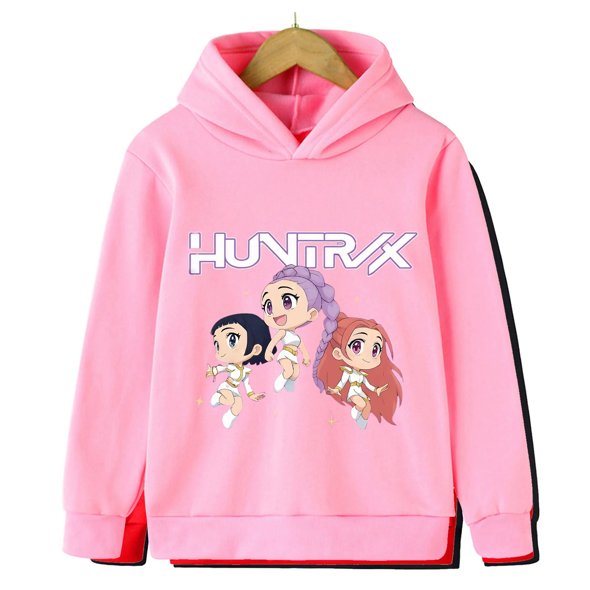 2025 KPop Demon Hunter Cartoon Printed Girls Boys Hoodie Sweaters Children Autumn/winter Warm Fashion Korean Wave Casual Hoodie