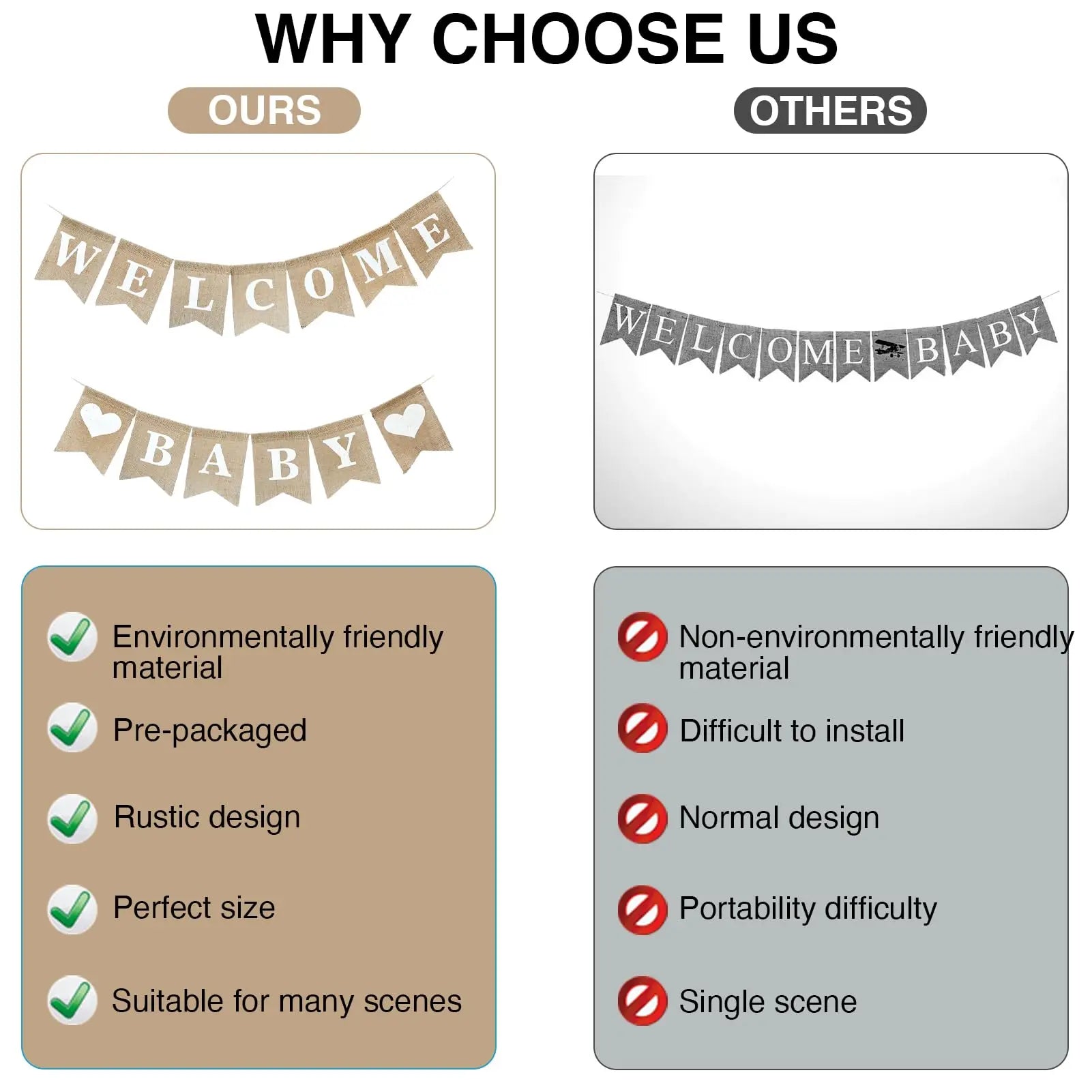 Welcome Baby Sign Banner Newborn Birth Sign For Girls Boys Baby Announcement Sign Decorations Banners