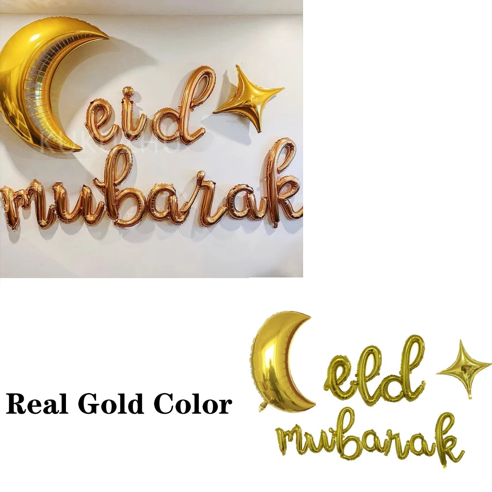 "SPECIAL RAMADAN" 1 ensemble de ballons lune étoile pour musulman EID Mubarak Festival maison bricolage décoration Ramadan Kareem enfants fête d'anniversaire Ballon Globos