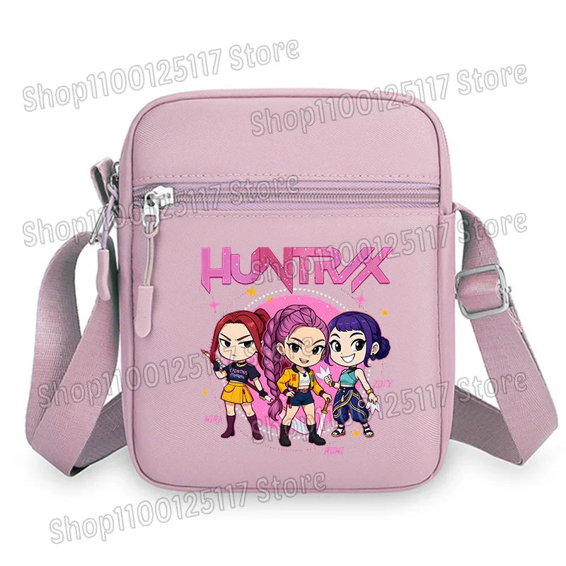 Demon Hunters Kpop Crossbody Bag Women Shoulder Bags Girls Square Bag Mobile Phone Storage Bags Outdoor Anime Printed Handbag