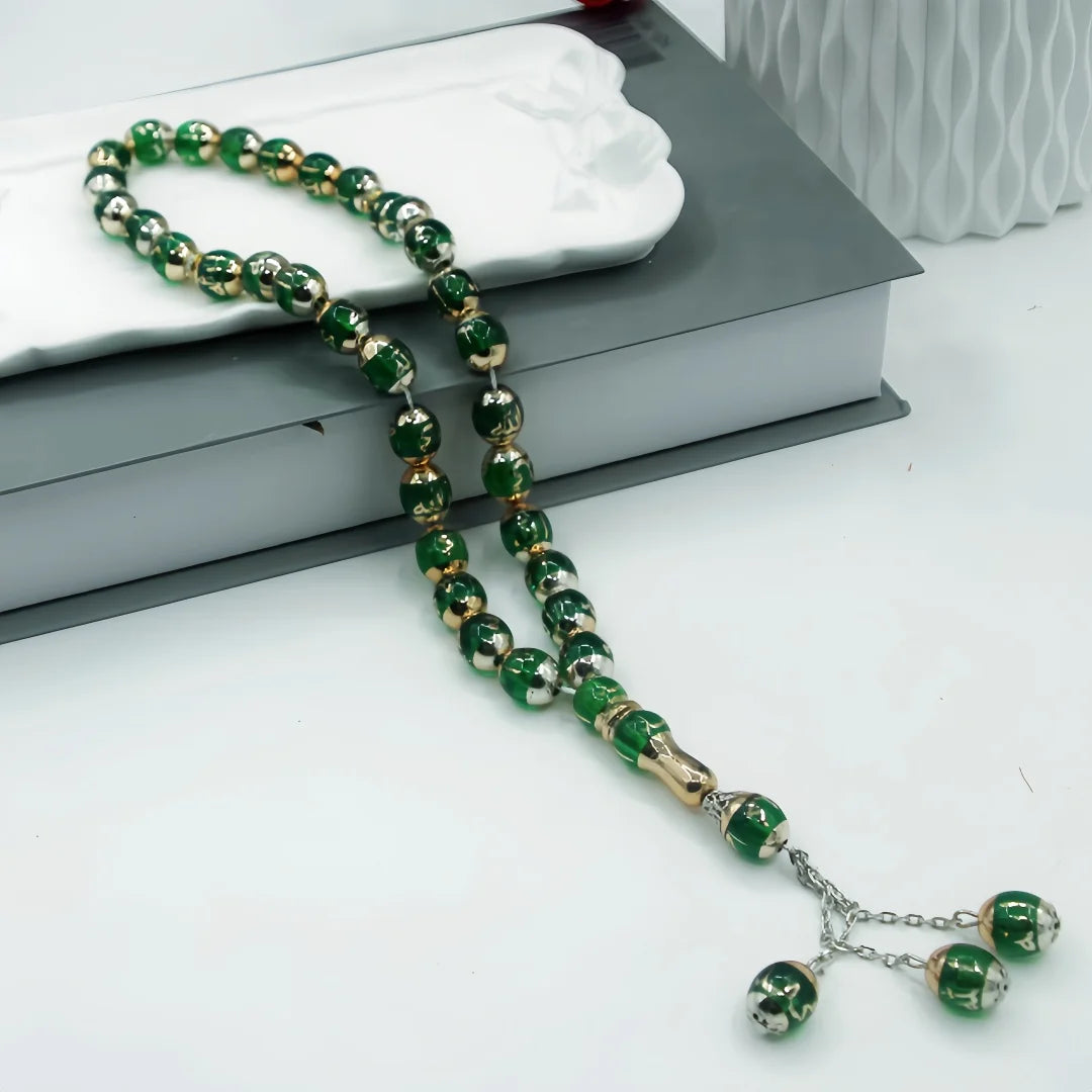 "SPECIAL RAMADAN" 12mm 33 perles perles de prière musulmanes unisexe perles de prière musulmanes mots chapelet fournitures de culte accessoire chapelet religieux décor