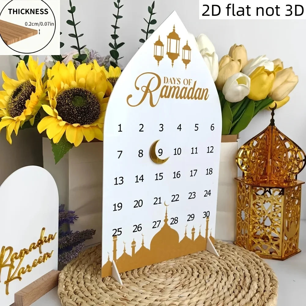 "SPECIAL RAMADAN" 30-Day Ramadan Calendar - Dates in Arabic and English; 30-Day Ramadan Countdown Calendar - Arabic/English Dates &amp; Numbered Days - Contemporary Ramadan Decorations for Home Tab