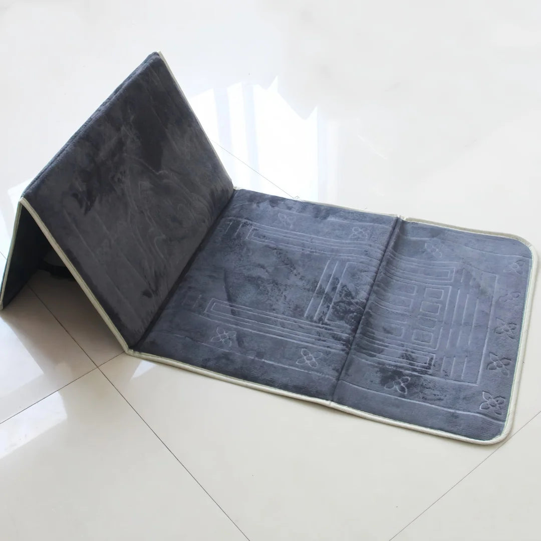 "SPECIAL RAMADAN" Foldable Muslim Prayer Mat with Thick Padded Backrest; Foldable Muslim Prayer Mat with Back Rest Support; Thick Padded Islamic Prayer Rug; Travel Portable Carpet for Women and Men; Eid Gift