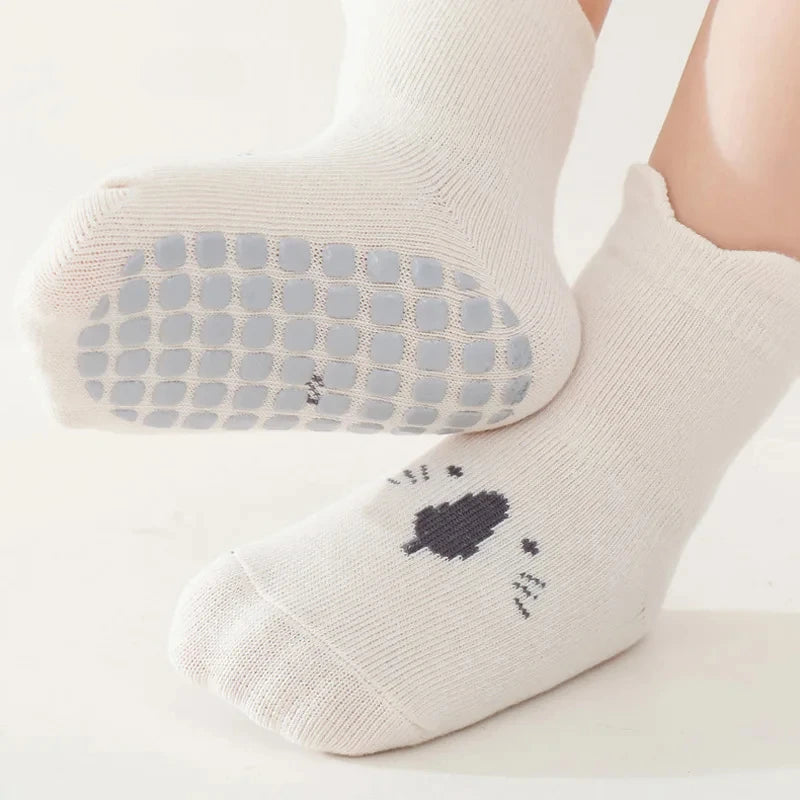"CHAUSSURE" 3/5/1 paires/lot bébé chaussettes infantiles, nouveau-né anti-dérapant, coton unisex