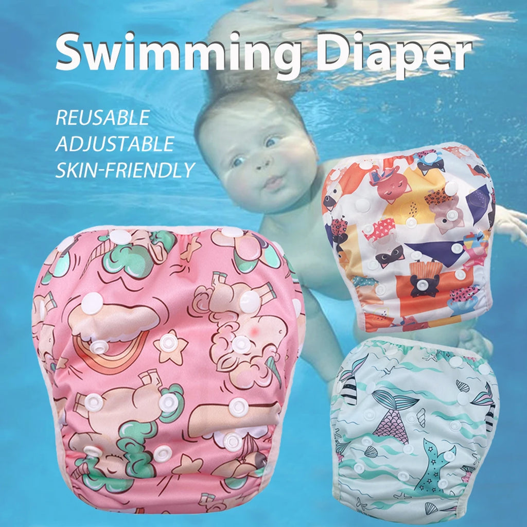 "ACCESSORY" Reusable, washable, and adjustable baby swim diaper (1 piece) for swimming lessons, baby shower gift, large size, baby boy or girl; 1pc Baby Swim Diapers Reusable Washable Adjustable for Swim