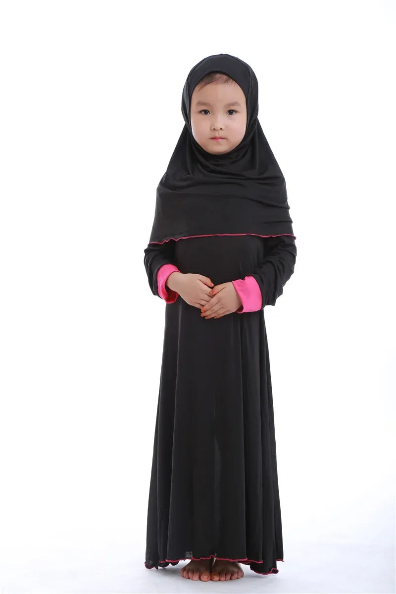 "SPECIAL RAMADAN" Ensembles musulmans pour Ramadan, Robe de prière pour enfants filles, Hijab Abaya arabe, longue Robe avec foulard, Kaftan islamique