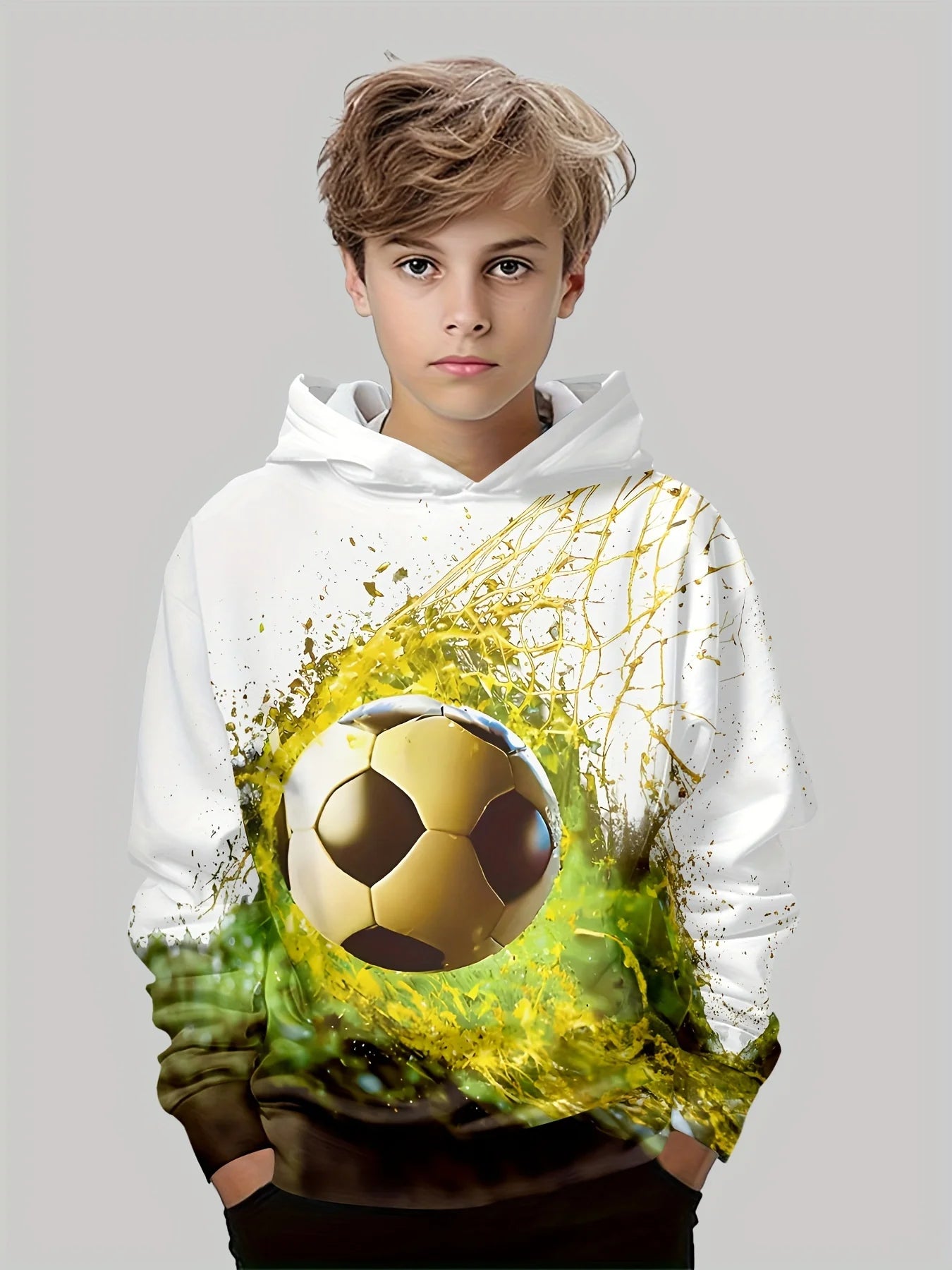 Kids Clothes Boys Hoodies Long Sleeve 3D Footbaii Print Children Spring Fall Clothes Casual Outdoor Active Boys Clothing Tops