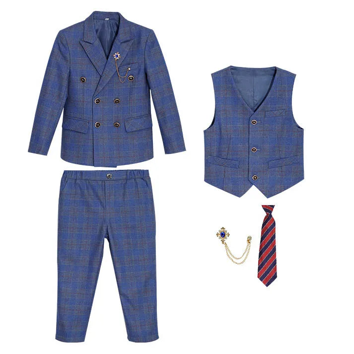 "VETEMENTS" Costume enfants printemps/automne  Slim Fit  Blazer gilet pantalon 3 pièces 1-14 ans