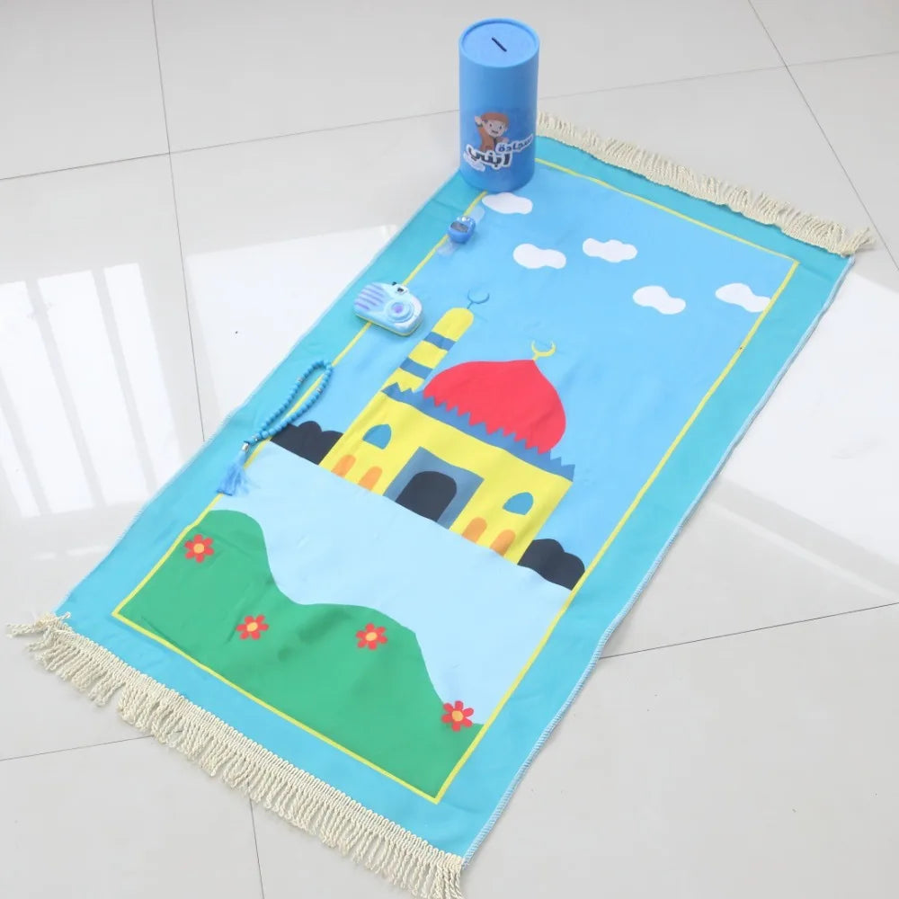 "SPECIAL RAMADAN" Islamic Prayer Rug Set - Portable Travel Prayer Mat, Gift Box for Muslim Men &amp; Women, Lightweight &amp; Foldable