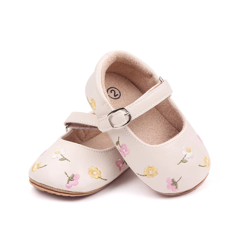 "CHAUSSURE" Sandale d'été pour bébé, Style Mary Jane, jolie fleur brodée
