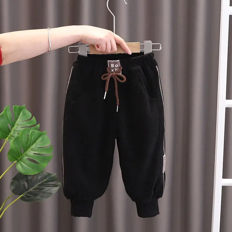 Spring Autumn Kids Cotton Solid Causal Children's Track Pants Boys Girls Full Length Pants Clothes 1 2 3 4 5 Years