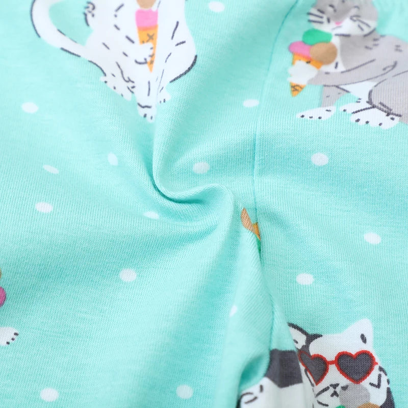 Little maven 2024 Autumn Spring Girls Leggings Pants Cotton Trousers Toddler Kids Clothes Cartoon Cats Children's Clothing