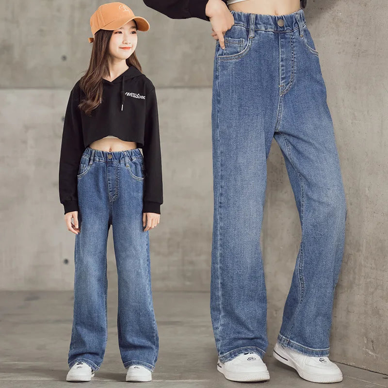 Kids Baby Girls Clothes Jeans Trousers Toddler Infant Denim Clothing Pants Children Bottoms 4 5 6 7 8 9 10 11 12 13 Years