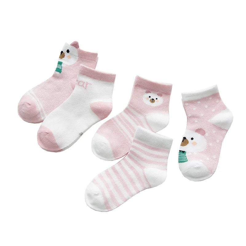 "CHAUSSURE" Chaussettes enfants en maille de coton, 0 à 2 ans, 5 unités/lot