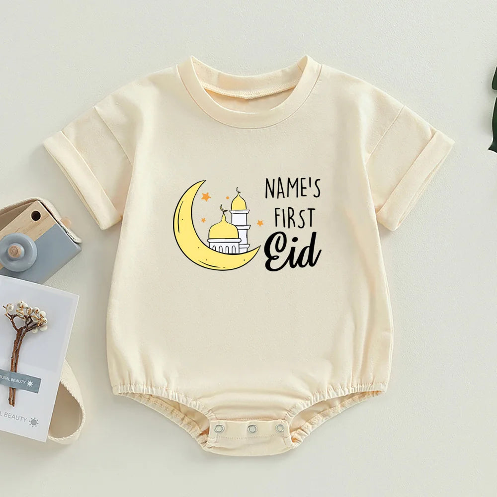 "SPECIAL RAMADAN" Personalized Baby Bodysuit "First Ramadan" with Bubbles and Name, Newborn Romper, Eid Ramadan Islamic Hol
