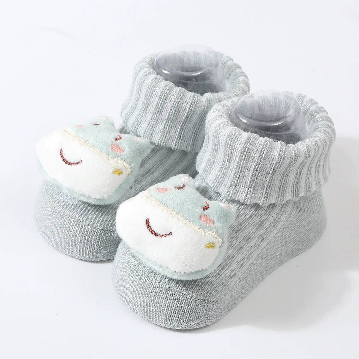 Cute Newborn 3D Cartoon Doll Socks Spring New Baby Soft Prewalker Knitted Sock For Girls Boys Infant Knitting Hairband Socks