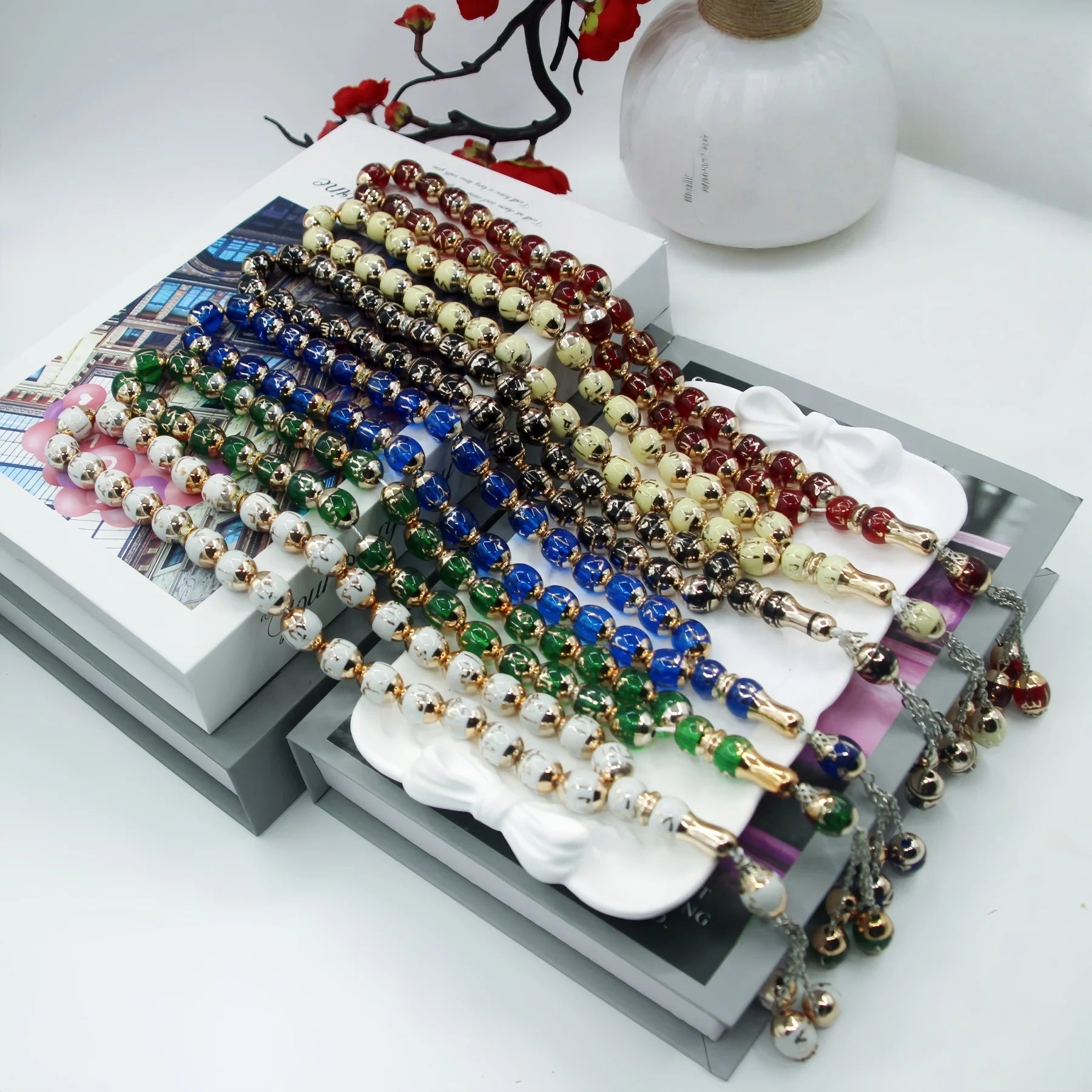 "SPECIAL RAMADAN" 12mm 33 perles perles de prière musulmanes unisexe perles de prière musulmanes mots chapelet fournitures de culte accessoire chapelet religieux décor