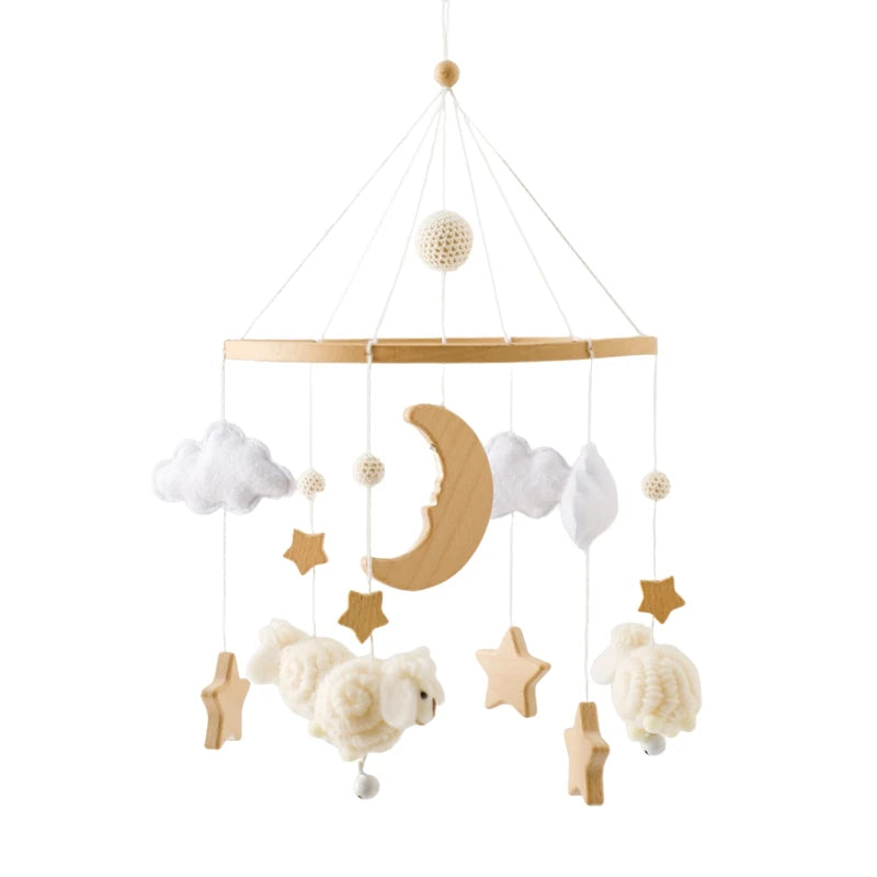 "JOUET" Hochet Mobile pour berceau de bébé  0 à 36 mois, jouet en feutre suspendu avec support en bois