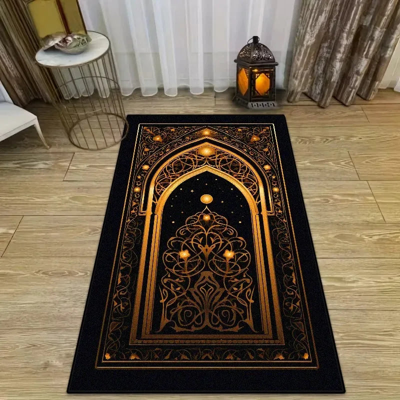 "SPECIAL RAMADAN" Luxury Islamic prayer mat for Ramadan, ideal for the prayer room, soft and comfortable; Islamic Ramadan Luxury Prayer Mat for Prayer Room, Muslim Festival Soft Indoor Mats, Children's Easy Care