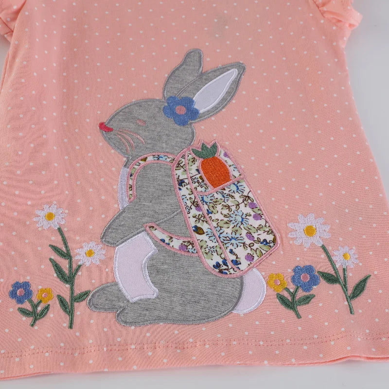 "VETEMENTS" T-shirts coton printemps/été enfants  2-7 ans, motif dessin pour filles