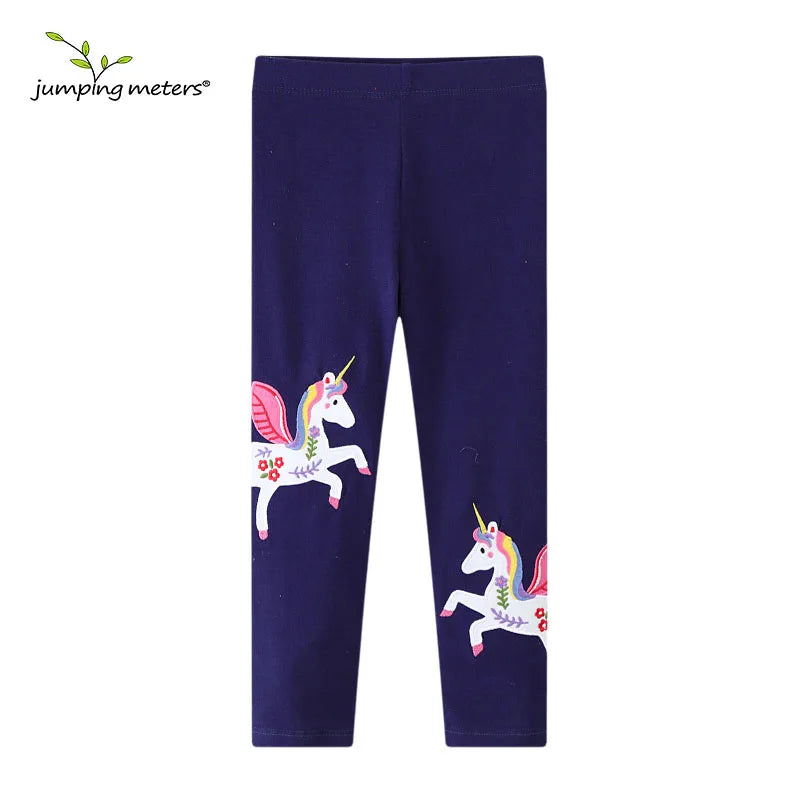 "VETEMENTS" Leggings longs pour filles (2-7 ans), broderie licorne, taille haute