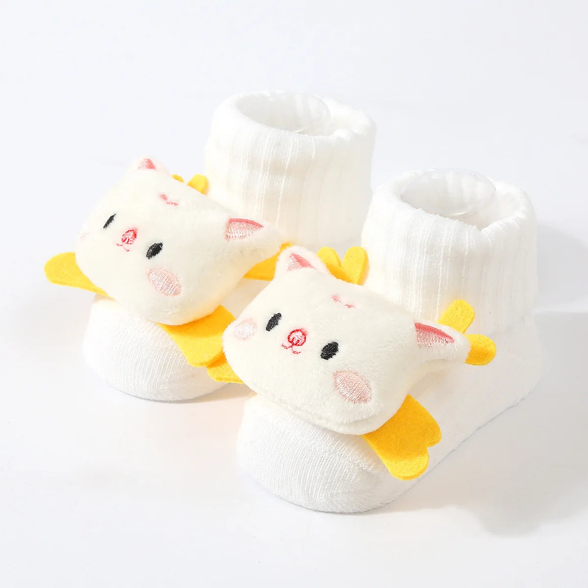 Cute Newborn 3D Cartoon Doll Socks Spring New Baby Soft Prewalker Knitted Sock For Girls Boys Infant Knitting Hairband Socks