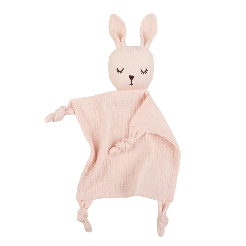 New Cotton Gauze Baby Towel Print Bunny Ear Rabbit Doll Baby Comforters Blanket Soothing Towel Newborn Face Towel Saliva Towel