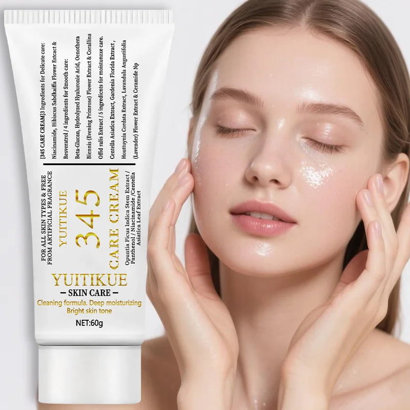 "SOINS"   Crème de soin, raffermit et lisse, texture légère non grasse, convient à tous les types de peau, sans parfum