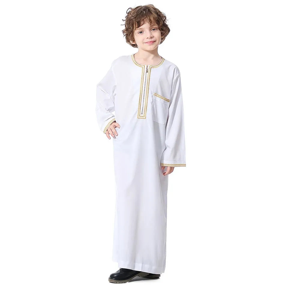"SPECIAL RAMADAN" 2026 for children and teenagers, summer Muslim dress, Arab clothing for boys, traditional outfit. New Children's Thawb Teens Summer Muslim Robe Kids Arab Folk Clothes Boys Solid Color Thobe 5-14
