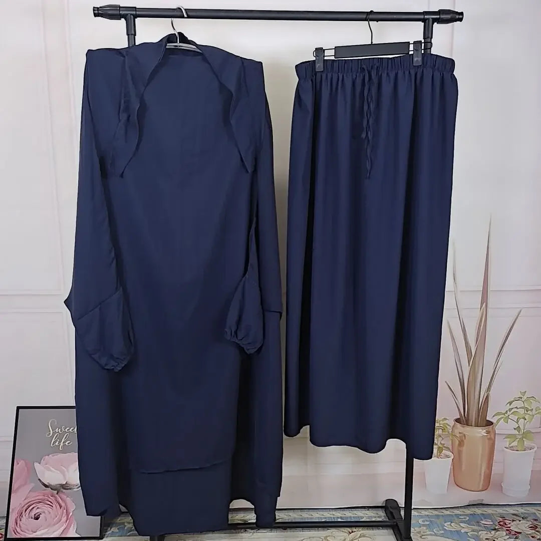 "SPECIAL RAMADAN" Two-piece Ramadan set: long khimar with skirt, abaya, prayer dress for women; Ramadan 2 Piece Long Khimar with Skirt Set Abaya Muslim Women Prayer Garment Dubai Prayer Dress Eid Niqab Ji