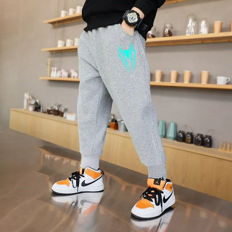 "VETEMENTS" Pantalon de sport pour garçons, survêtement lumineux imprimé éclair en coton