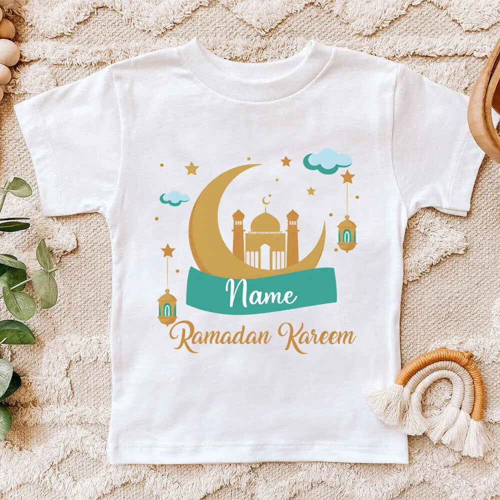 "SPECIAL RAMADAN" Personalized Eid Mubarak baby bodysuit with name, Eid Ramadan outfit for boys and girls; Personalized Eid Mubarak Baby Bodysuit Custom Name Boys Girls Eid Ramadan