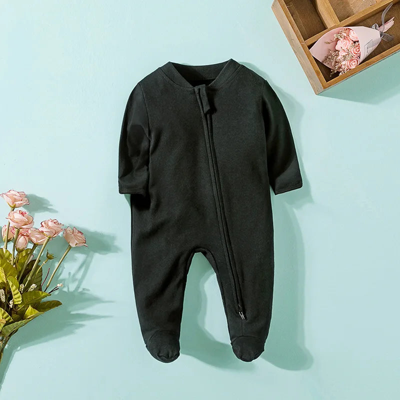 "COMBINAISON" Barboteuse en coton pour bébés, garçons et filles, combinaison avec fermeture éclaire