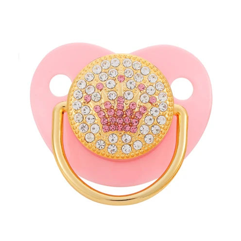2023 New Baby Pacifier Rose Gold Bling Teether BPA Free Newborn Silicone Pacifier Baby Soother Nipple Dummy Baby Shower Gifts