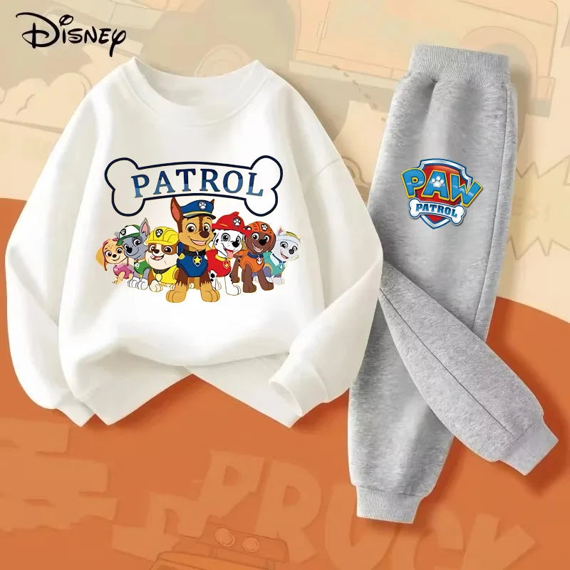 PAW Patrol Boys Long Sleeved Pullover Long Pant Two Piece Set Spring New Children's Hoodies Set Kids Casual Sweatsuit