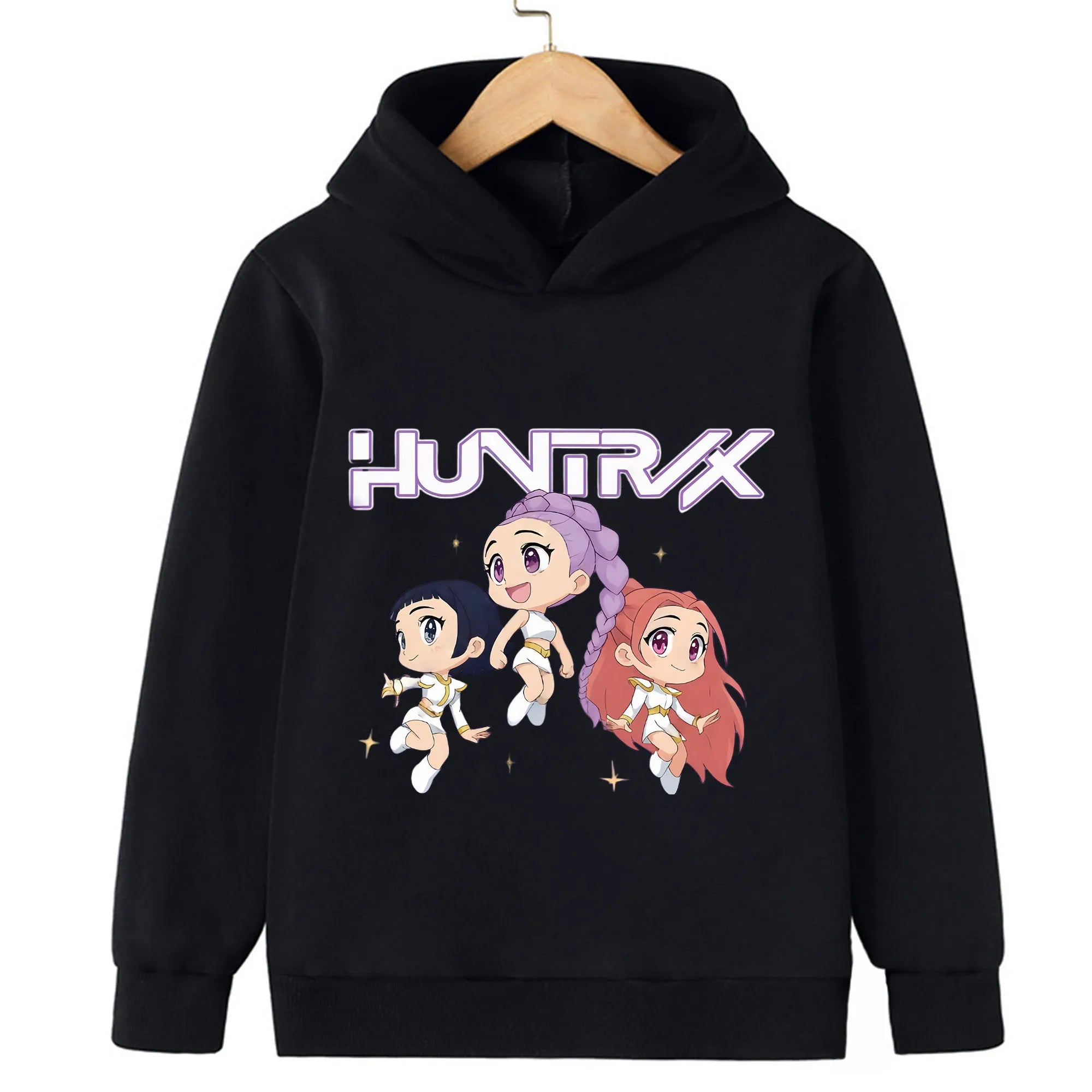 2025 KPop Demon Hunter Cartoon Printed Girls Boys Hoodie Sweaters Children Autumn/winter Warm Fashion Korean Wave Casual Hoodie