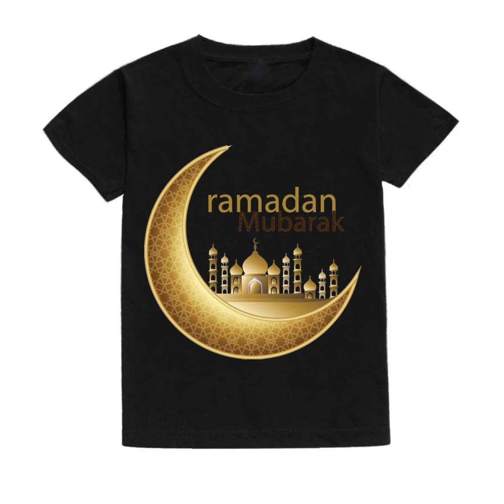 "SPECIAL RAMADAN" Ramadan Mubarak t-shirts for children, boys and girls, short sleeves; Ramadan Mubarak Kids Shirts Boys Girls Short Sleeve Tshirts Clothing Toddler Outfits Shirt Ramadan Gift Tee Children T-shirts
