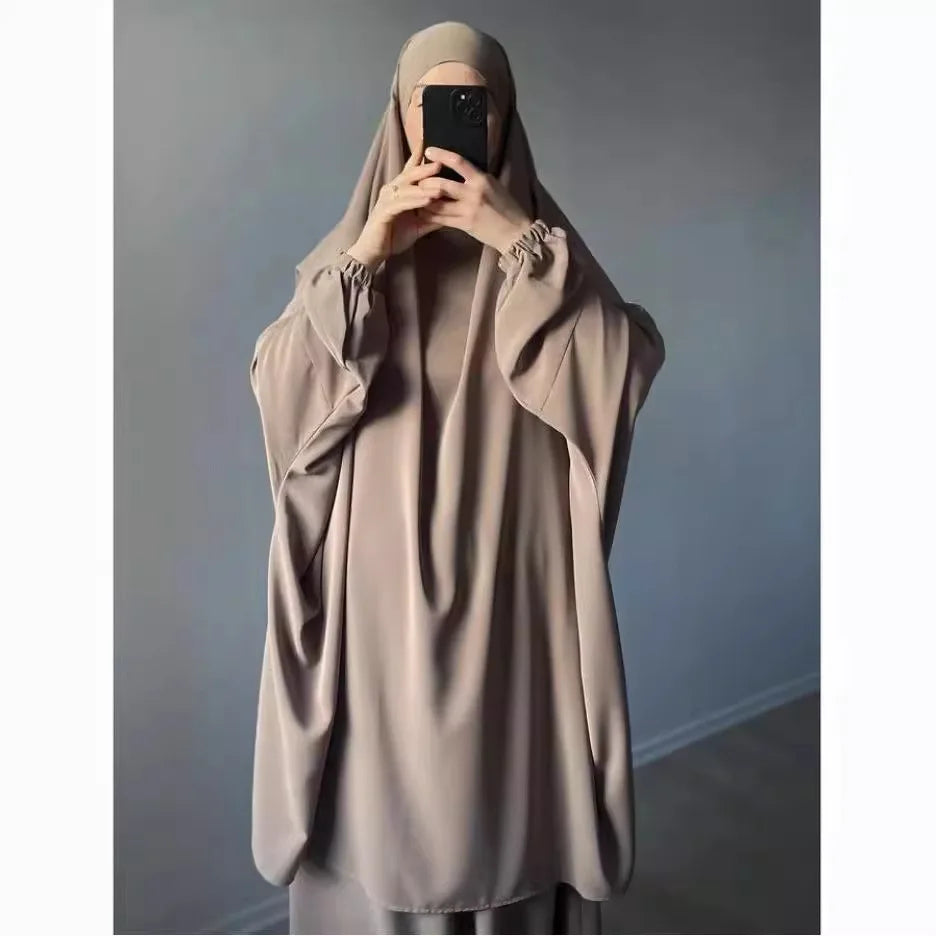 "SPECIAL RAMADAN" Two-piece Ramadan set: long khimar with skirt, abaya, prayer dress for women; Ramadan 2 Piece Long Khimar with Skirt Set Abaya Muslim Women Prayer Garment Dubai Prayer Dress Eid Niqab Ji