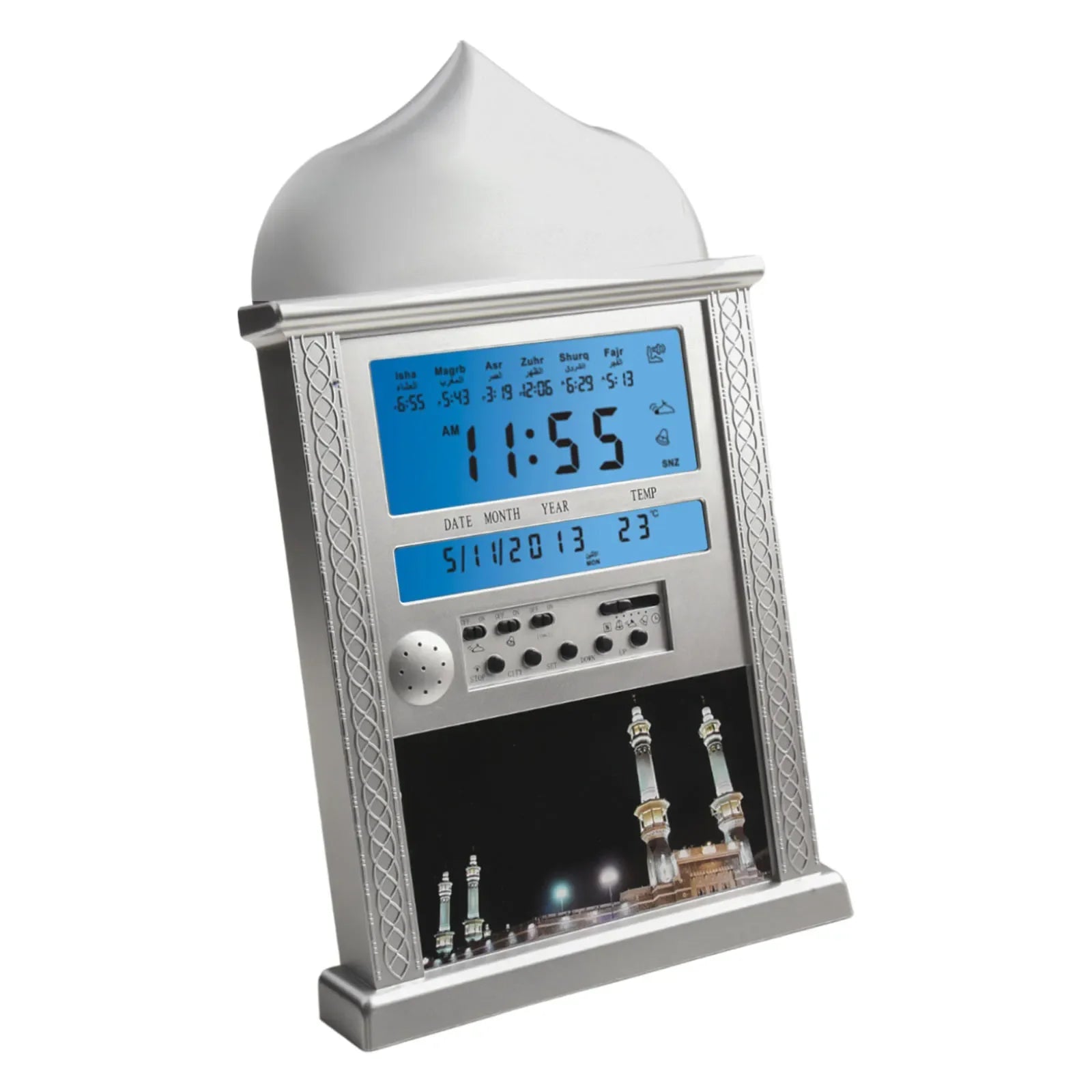 "SPECIAL RAMADAN" Horloge murale pour prière musulmane, calendrier Azan Azan, alarme réglable, décoration d'intérieur, 330x205x27.2mm