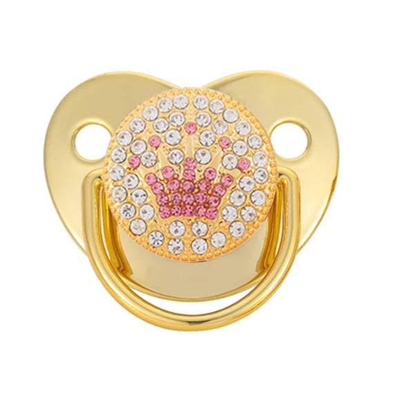 2023 New Baby Pacifier Rose Gold Bling Teether BPA Free Newborn Silicone Pacifier Baby Soother Nipple Dummy Baby Shower Gifts