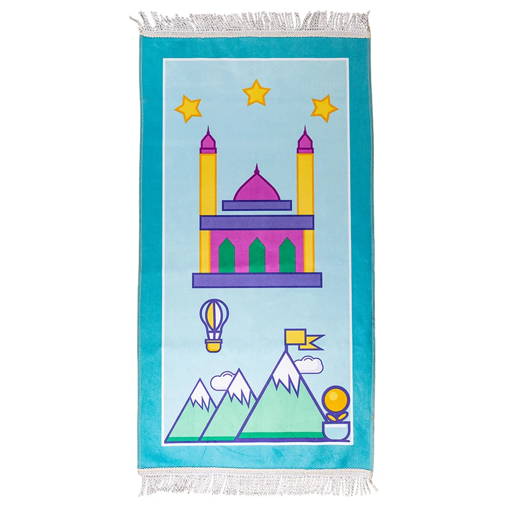 "SPECIAL RAMANDAN" Prayer mat for Muslim children, and Ramadan gifts for kids. Kids Prayer Mat Muslim Islam Kids Prayer Rug Portable Travel Praying Mats Salah Mat Eid Ramadan Gift for Kids Janamz