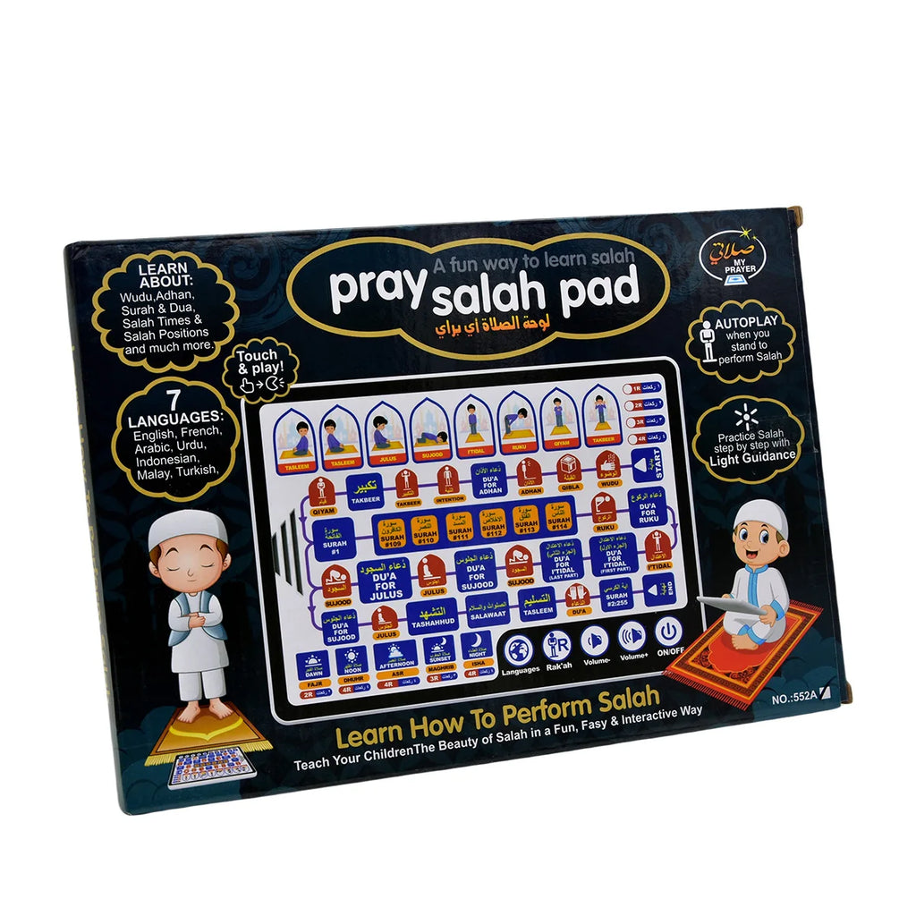 "SPECIAL RAMADAN" Tablette islamique al-coran, Kit Salah, tapis de prière pour enfants musulmans; Islamic Tablet AL-Quran Belajar Solat Kit Salah Pray Pad for Muslim Kids Arab Islam Teach Prayer Learning Machine Earlier Toy