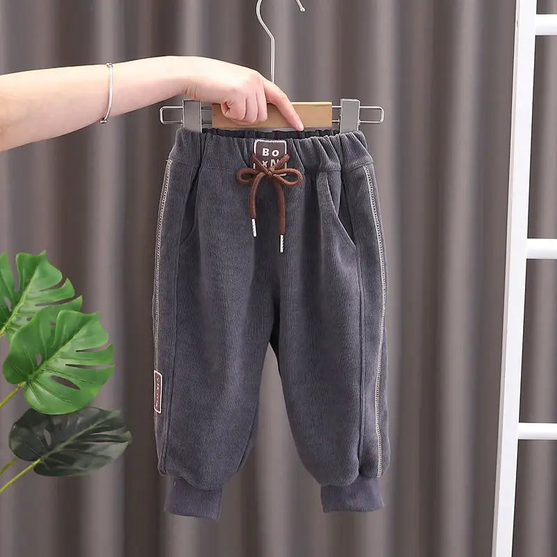 Spring Autumn Kids Cotton Solid Causal Children's Track Pants Boys Girls Full Length Pants Clothes 1 2 3 4 5 Years