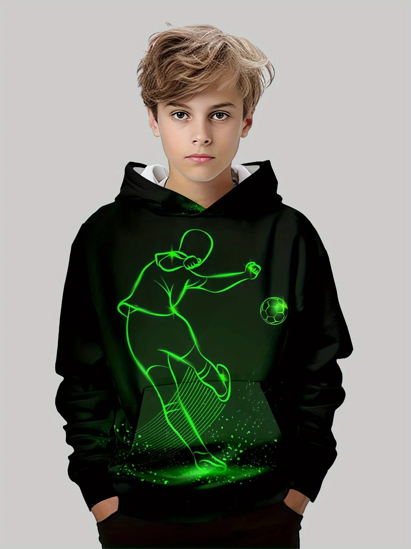 Kids Clothes Boys Hoodies Long Sleeve 3D Footbaii Print Children Spring Fall Clothes Casual Outdoor Active Boys Clothing Tops