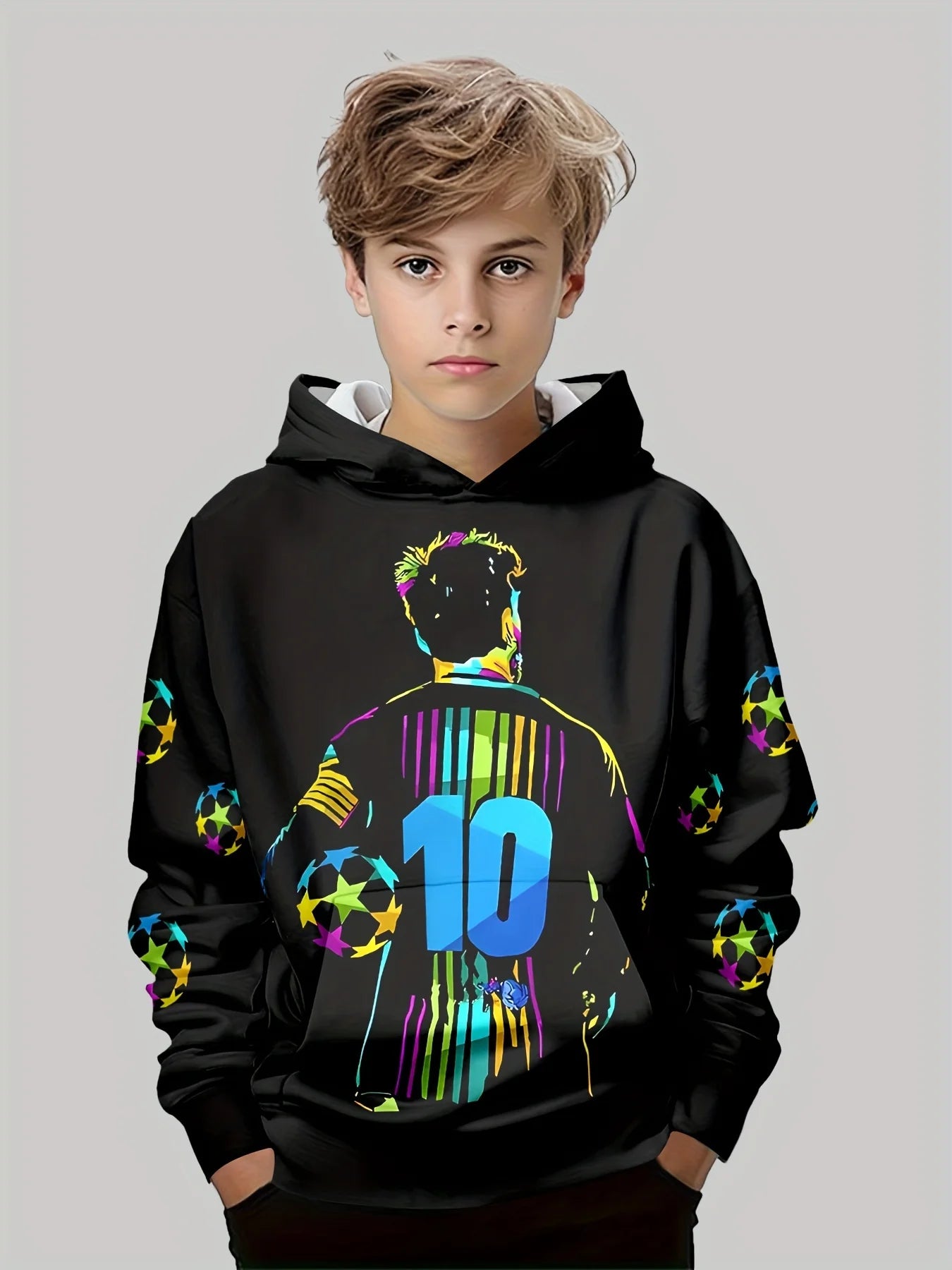 Kids Clothes Boys Hoodies Long Sleeve 3D Footbaii Print Children Spring Fall Clothes Casual Outdoor Active Boys Clothing Tops