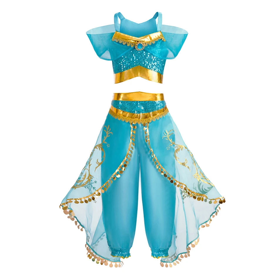 "VETEMENTS" Robe de princesse pour filles, Costume de Cosplay Elsa Anna pour enfants, Jasmine Belle