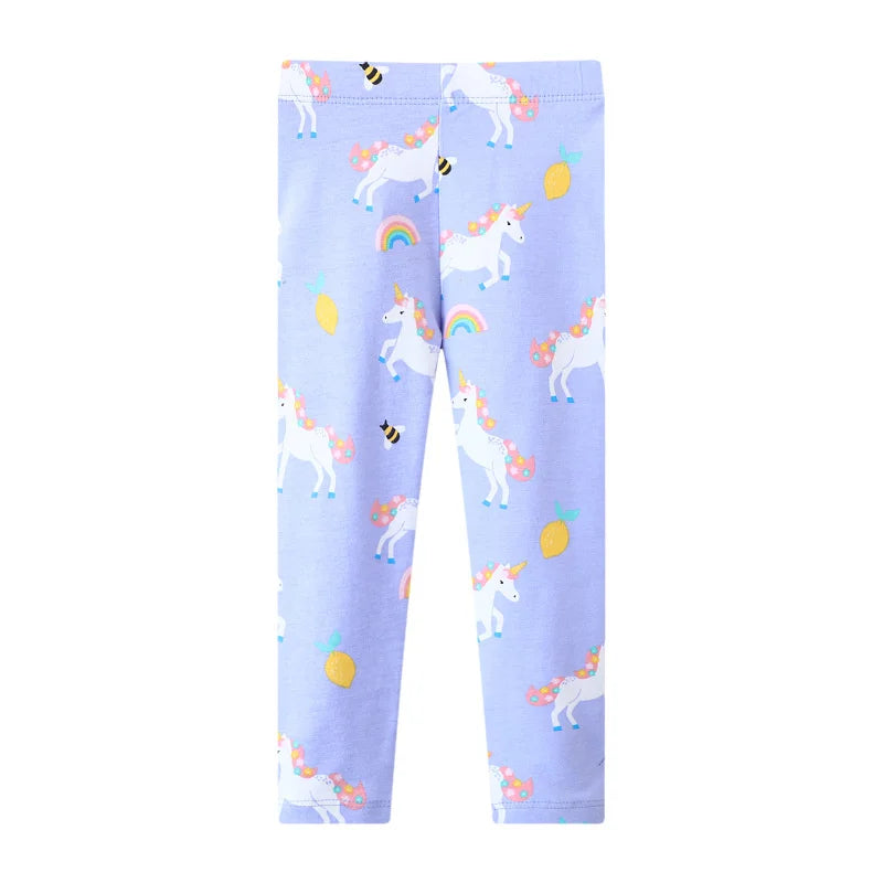 "VETEMENTS" Leggings longs pour filles (2-7 ans), broderie licorne, taille haute